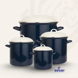 طقم حلل صاج تركي إفسار – 4 مقاسات – لون الكحلي