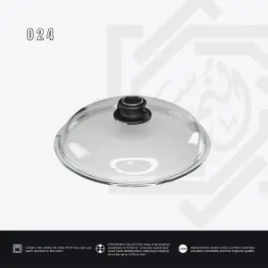 غطاء AMT زجاج دائري حراري – مقاس 24 سم