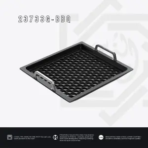 جريل AMT مستطيل باربكيو بيد – مقاس 32.5×35.5 سم