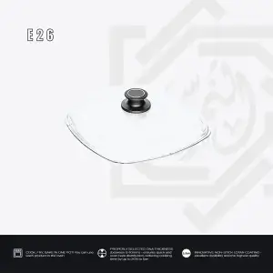 غطاء AMT زجاج مربع حراري – مقاس 26 سم