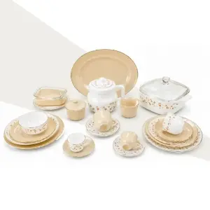 طقم أركوبال تيلاندي 116 قطعة ماتشينج Latte Spring Flower