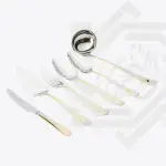 طقم توزيع هيردمار 6 قطع استانلس ستيل فضي وذهبي – 386