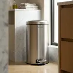 هومفل سلة مهملات بدواسة 12 لتر استانلس ستيل دائرية فضي