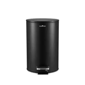 هومفل سلة مهملات بدواسة 30 لتر ستيل دائرية أسود