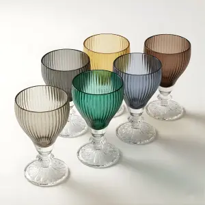 طقم كاسات تقديم عصير 6 قطع – زجاج فاخر من رويال ألفريدو X4M