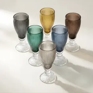 طقم كاسات تقديم عصير 6 قطع – زجاج فاخر من رويال ألفريدو X3M