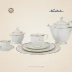 طقم سفرة نوريتاكي بورسلين ١١٢ قطعة – أبيض وفضي