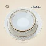 طقم سفرة نوريتاكي بورسلين ١١٢ قطعة – أبيض وذهبي