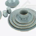 طقم عشاء نوريتاكي بورسلين 40 قطعة – أخضر مذهب فاخر