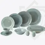 طقم عشاء نوريتاكي بورسلين 40 قطعة – أخضر مذهب فاخر