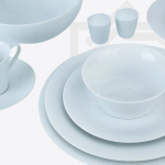 طقم عشاء نوريتاكي بورسلين 40 قطعة – أبيض أنيق