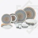 طقم عشاء رويال ألفريدو 34 قطعة – قيروان تركواز/بني