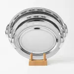 طقم صواني تقديم بيضاوي ستانلس 18/10 – 3 قطع فضي
