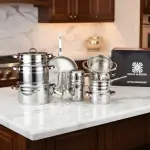 طقم حلل رويال ألفريدو 22 قطعة – استانلس ستيل فضي