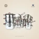 طقم حلل رويال ألفريدو 22 قطعة – استانلس ستيل فضي