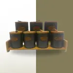 طقم توابل 7 قطعه من البورسلين بغطاء بامبو +استاند بامبو