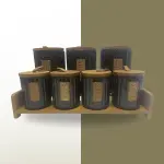 طقم توابل 7 قطعه من البورسلين بغطاء بامبو +استاند بامبو