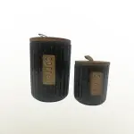 طقم توابل 7 قطعه من البورسلين بغطاء بامبو +استاند بامبو