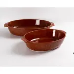 رويال ألفريدو طقم طاجن فرن بورسلين بيضاوي 2 قطعة بيد – 43 × 23 × 10.8 سم