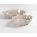 رويال ألفريدو طقم طاجن فرن بورسلين بيضاوي 2 قطعة بيد – 43 × 23 × 10.8 سم